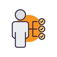 People icon with mark.  Business symbol. lineal color style. editable stroke. Design vector illustration