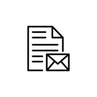 icono de lista y sobre. información, símbolo de mensaje. estilo de línea. vector de plantilla de diseño