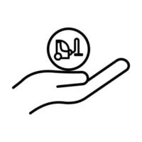 Hand line icon with Cleaner, dust, electrical, machine, vacuum. simple design editable. Design template vector