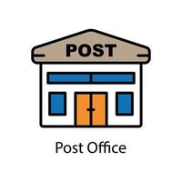 Post office lineal color icon. Editable stroke. Design template vector