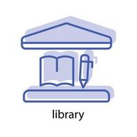 icono de biblioteca. el icono se puede utilizar para icono de aplicación, icono web, infografía, trazo editable. vector de plantilla de diseño