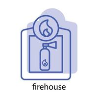 Firehouse icon. the icon can be used for application icon, web icon, infographics, Editable stroke. Design template vector