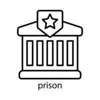 Prison line icon. Editable stroke. Design template vector