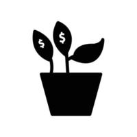 Plant icon with dollar. Interest. Business symbol. simple illustration. Editable stroke. Design template vector