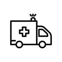 icono de línea de ambulancia. póngase en contacto con un médico. simple ilustración. trazo editable. vector de plantilla de diseño