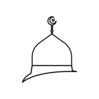 icono de línea de mezquita. vector de plantilla de diseño