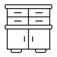 Cabinet Line Icon vector