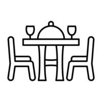 Dining Table Line Icon vector