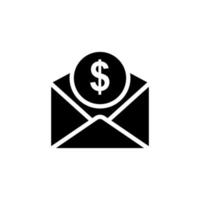 open envelope icon with dollar. charity symbol, donation, humanity. Editable stroke. Design template vector