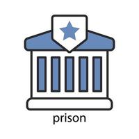 Prison icon. Two Tone line colored Design. Editable stroke. Design template vector