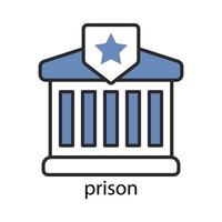 Prison icon. Two Tone line colored Design. Editable stroke. Design template vector