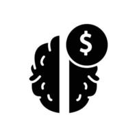 Human brain icon with dollar. business idea. Business symbol. simple illustration. Editable stroke. Design template vector