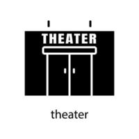 Theater building icon. Editable stroke. Design template vector