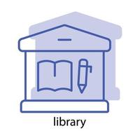 icono de biblioteca. el icono se puede utilizar para icono de aplicación, icono web, infografía, trazo editable. vector de plantilla de diseño