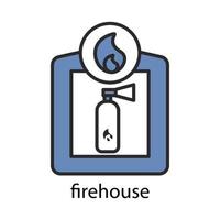 Firehouse icon. Two Tone line colored Design. Editable stroke. Design template vector