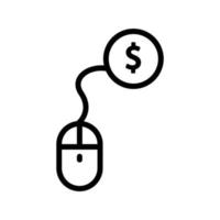 Online marketing line icon. mouse and dollar. Business symbol. simple illustration. Editable stroke. Design template vector