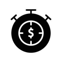 icono de dinero de tiempo. símbolo empresarial. simple ilustración. trazo editable. vector de plantilla de diseño