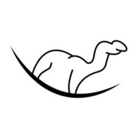 Camel line icon. Design template vector