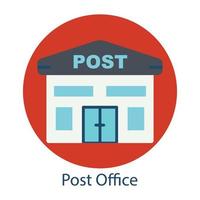 Post office flat icon. Editable stroke. Design template vector