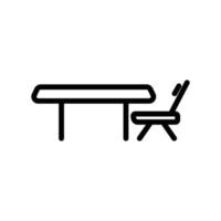 Table and chairs line icon. Home interior. simple illustration. Editable stroke. Design template vector