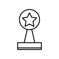 icono de línea de trofeo. icono de estrella, campeón, ganador. simple ilustración. trazo editable. vector de plantilla de diseño