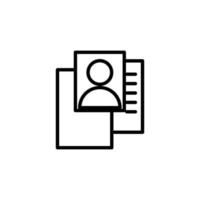 user and list icon. Curriculum Vitae icon. line style. Design template vector