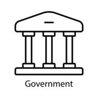 Government building line icon. Editable stroke. Design template vector