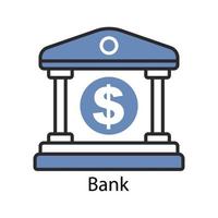 Bank icon. Two Tone line colored Design. Editable stroke. Design template vector