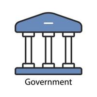 Government building  icon. Two Tone line colored Design. the icon can be used for application icon, web icon, infographics. Editable stroke. Design template vector