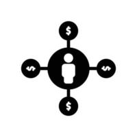 icono de personas con dólar. símbolo empresarial. simple ilustración. trazo editable. vector de plantilla de diseño
