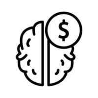 Human brain line icon with dollar. business idea. Business symbol. simple illustration. Editable stroke. Design template vector