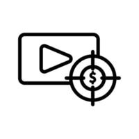 Marketing video line icon. Business symbol. simple illustration. Editable stroke. Design template vector