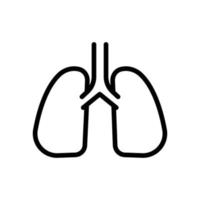 icono de línea de pulmón. simple ilustración. trazo editable. vector de plantilla de diseño