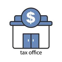 Tax office icon. Two Tone line colored Design. Editable stroke. Design template vector