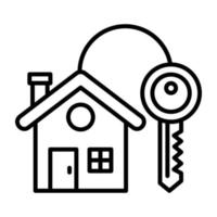 House Key Line Icon vector