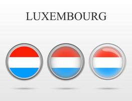 Flag of Luxembourg in the form of a circle vector