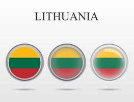 bandera de lituania en forma de círculo vector