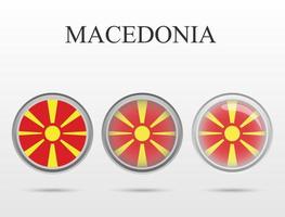 bandera de macedonia en forma de círculo vector