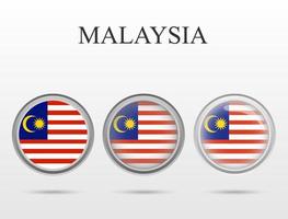 Flag of Malaysia in the form of a circle vector