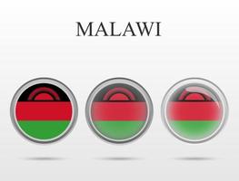 bandera de malawi en forma de círculo vector