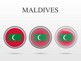 Flag of Maldives in the form of a circle vector