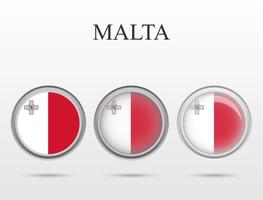 bandera de malta en forma de círculo vector