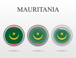 Flag of Mauritania in the form of a circle vector