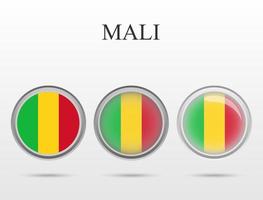 Flag of Mali in the form of a circle vector