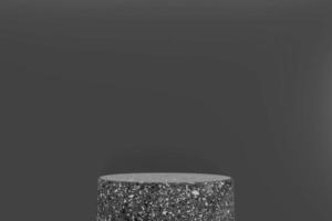 Black granite podium on background minimal design. 3D rendering photo