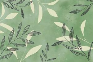 Watercolor background with leaves vector