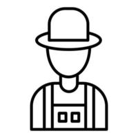 Male Farmer Line Icon vector