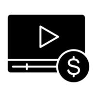 Paid Media Glyph Icon vector