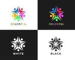 circular people logo design element unity icon free vector