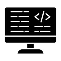 CSS Code Glyph Icon vector